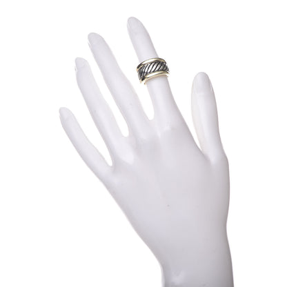 David Yurman Sterling Silver 14K Yellow Gold Cable Cigar Band Ring 46 3.75 2 of 5