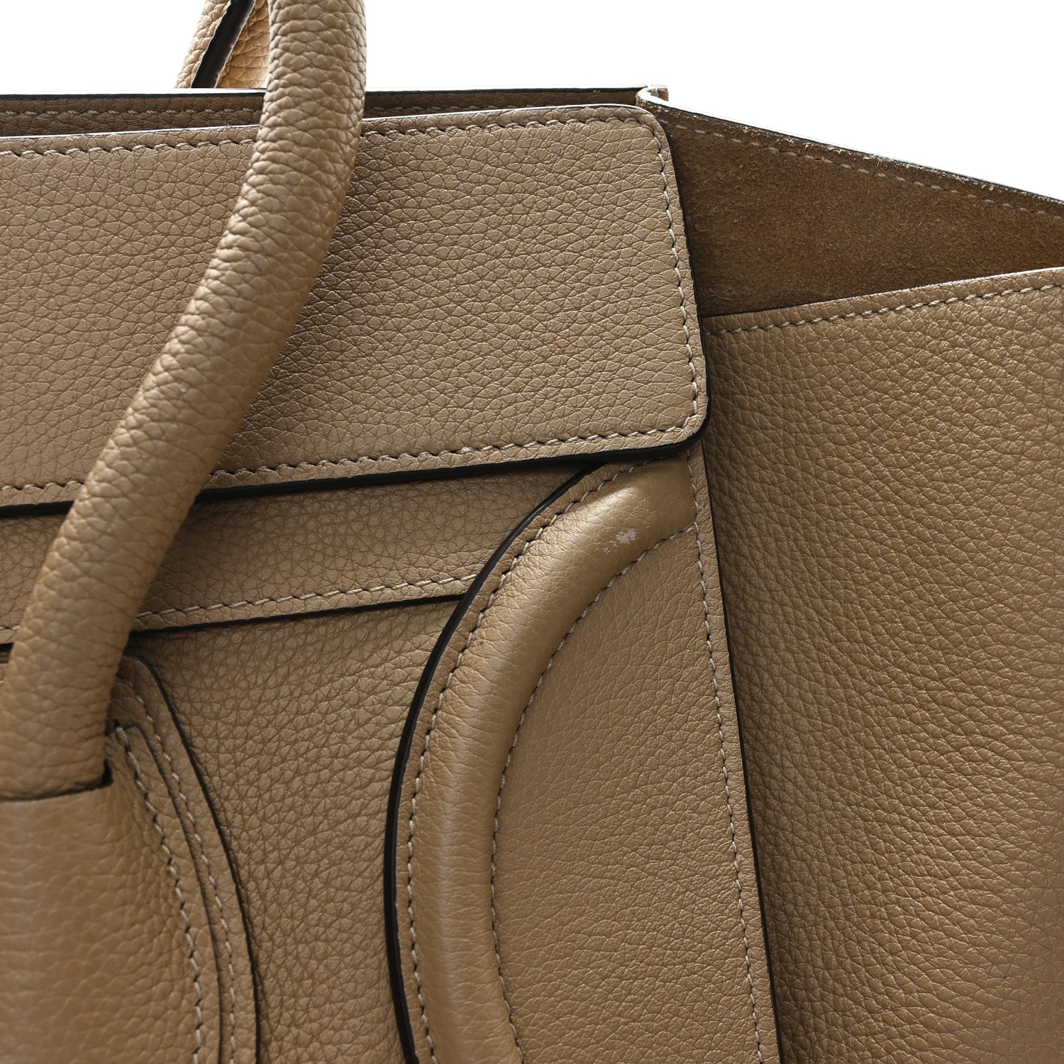 Celine Drummed Calfskin Mini Luggage Dune 10 of 11