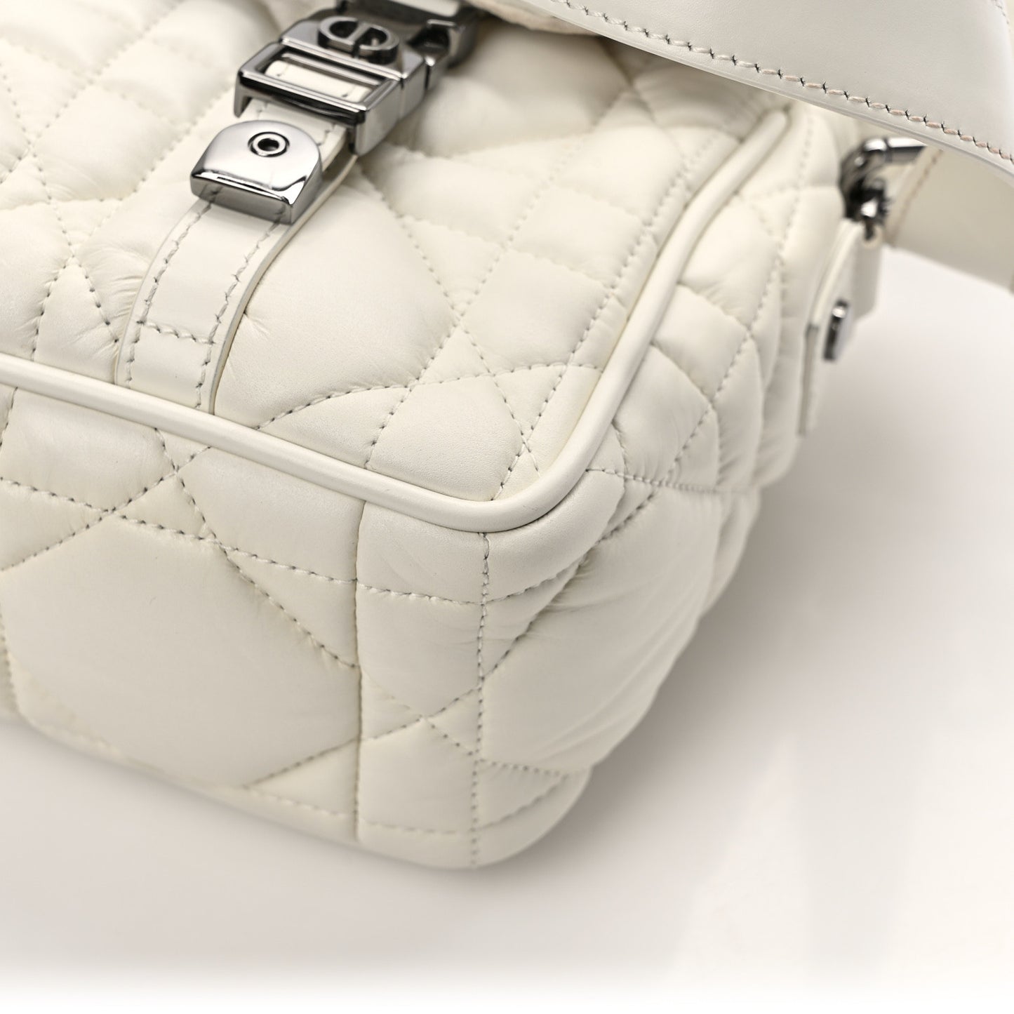 Calfskin Macrocannage Small Diorcamp Messenger Latte