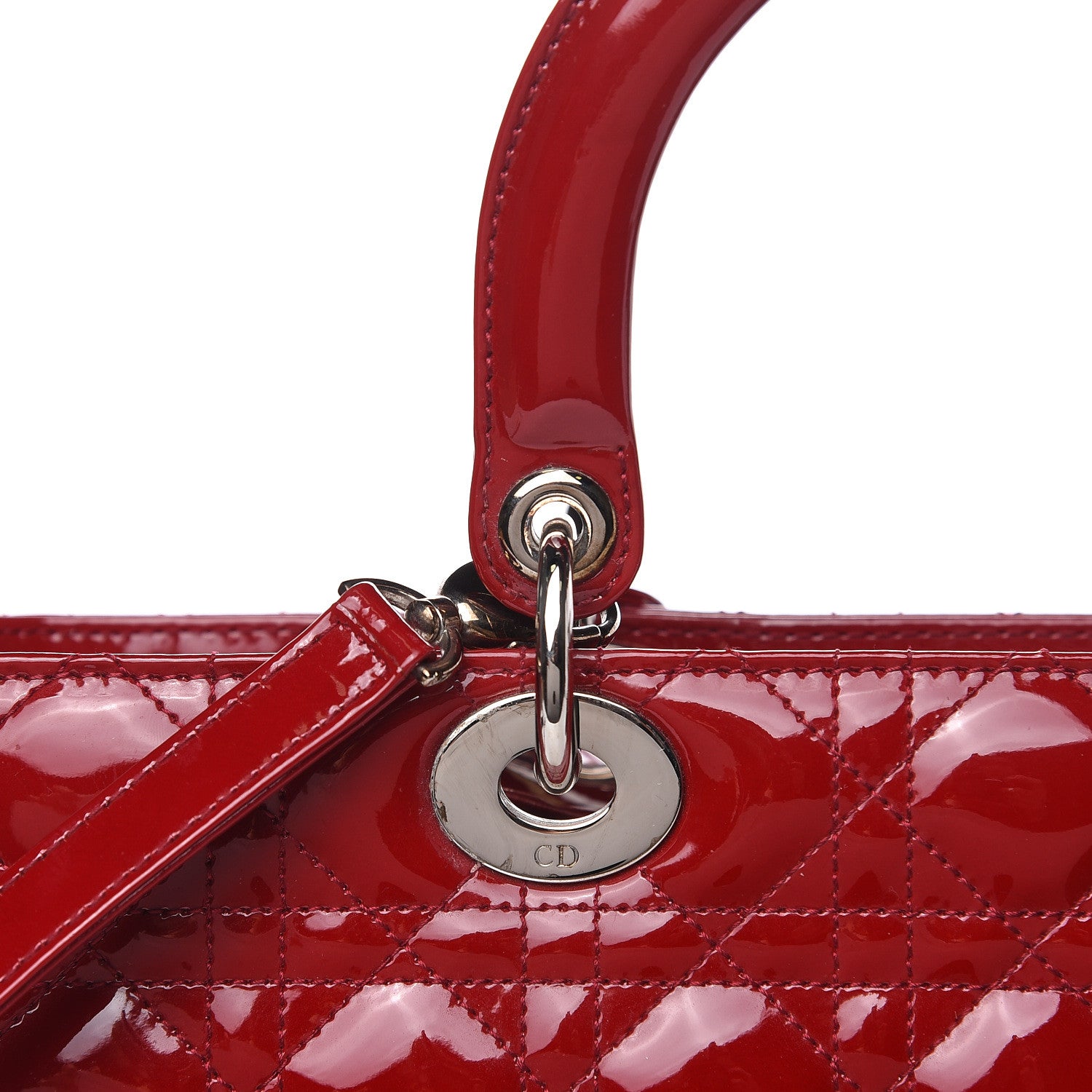 Christian Dior Patent Cannage Large Lady Dior Red 11 of 13