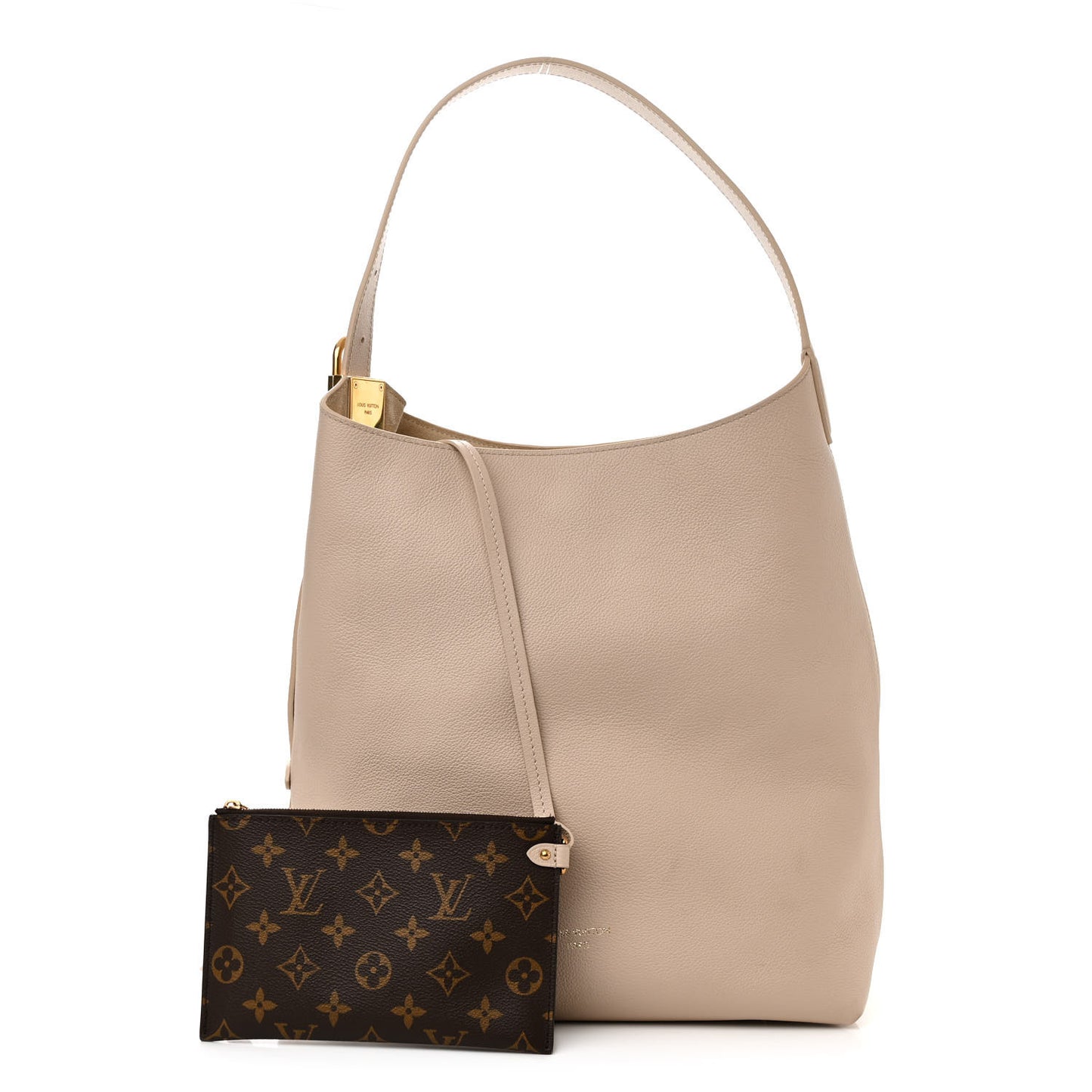 Grained Calfskin Low Key Hobo MM Limestone