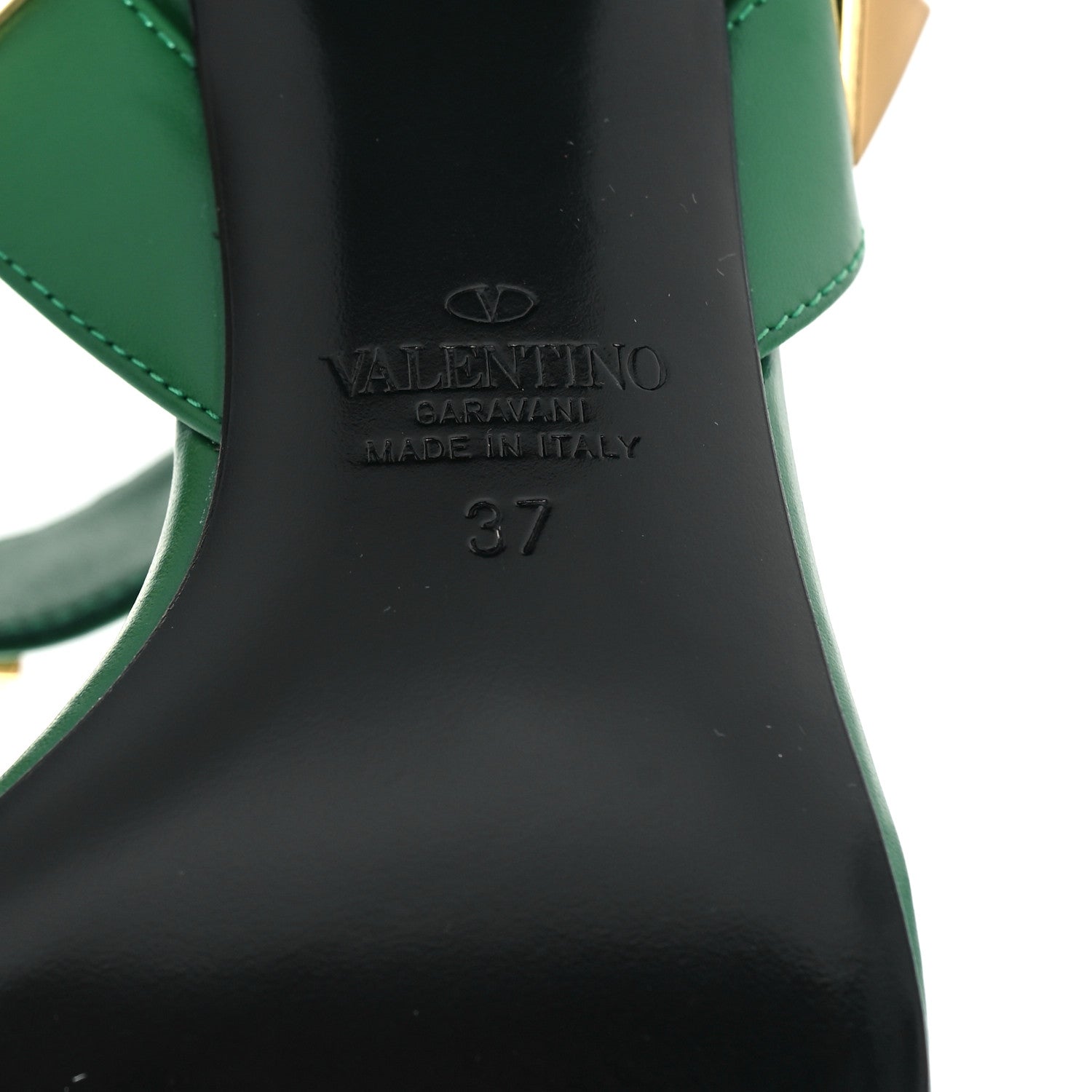 Valentino Garavani Calfskin Roman Stud 60mm Sandals 37 Brilliant Green 7 of 11