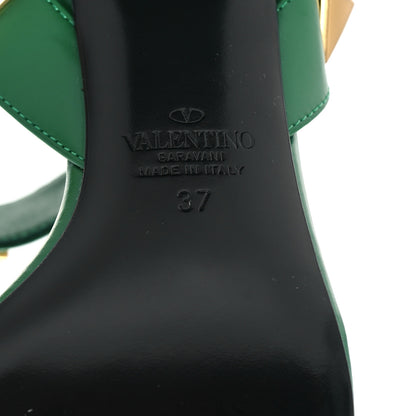 Valentino Garavani Calfskin Roman Stud 60mm Sandals 37 Brilliant Green 7 of 11
