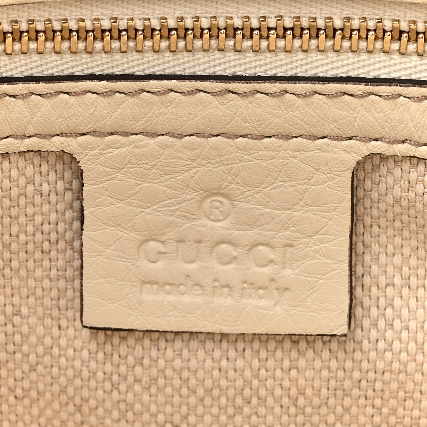 Pebbled Calfskin Small Soho Top Handle Bag Off White