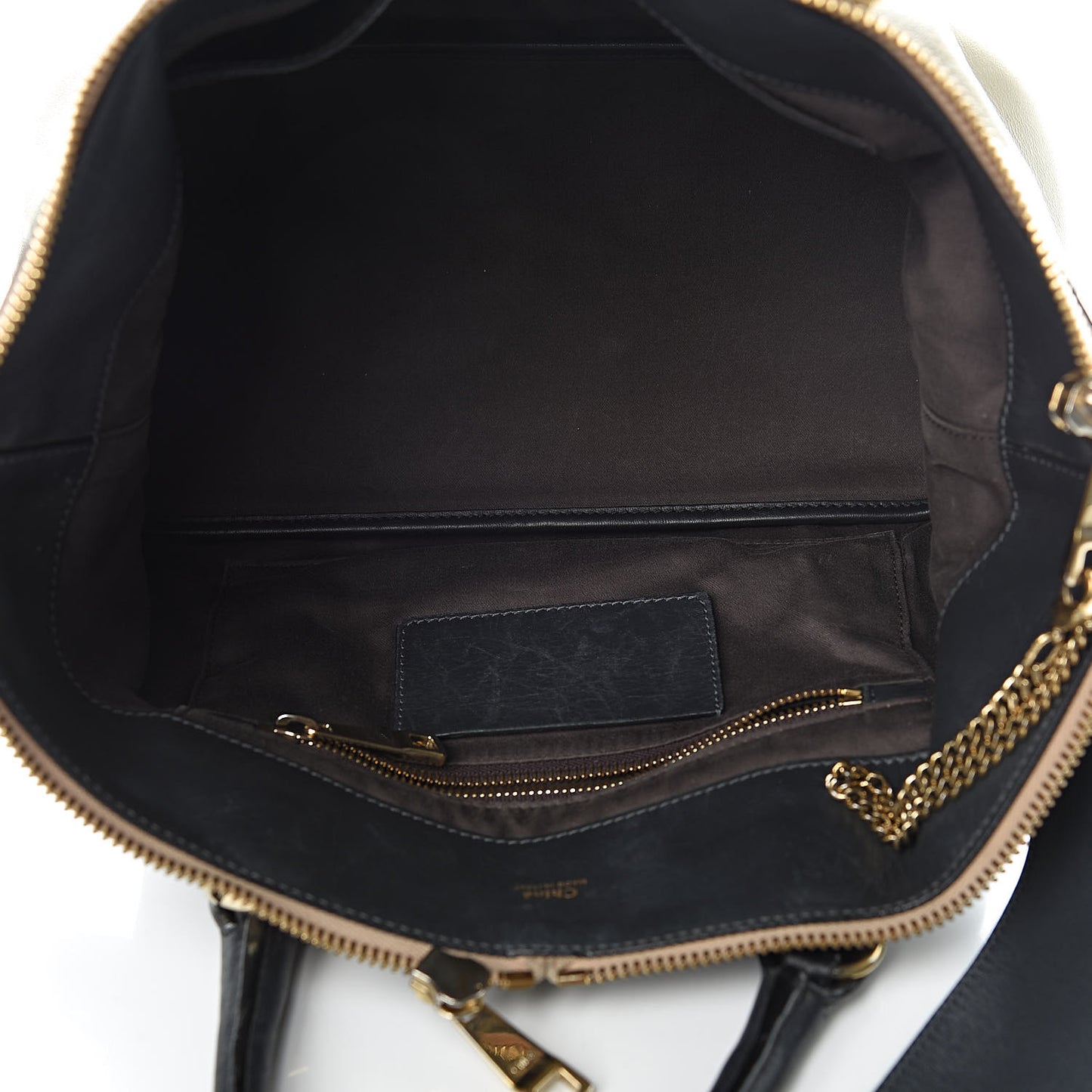 Smooth Calfskin Small Baylee Tote Marshmallow Grey Black