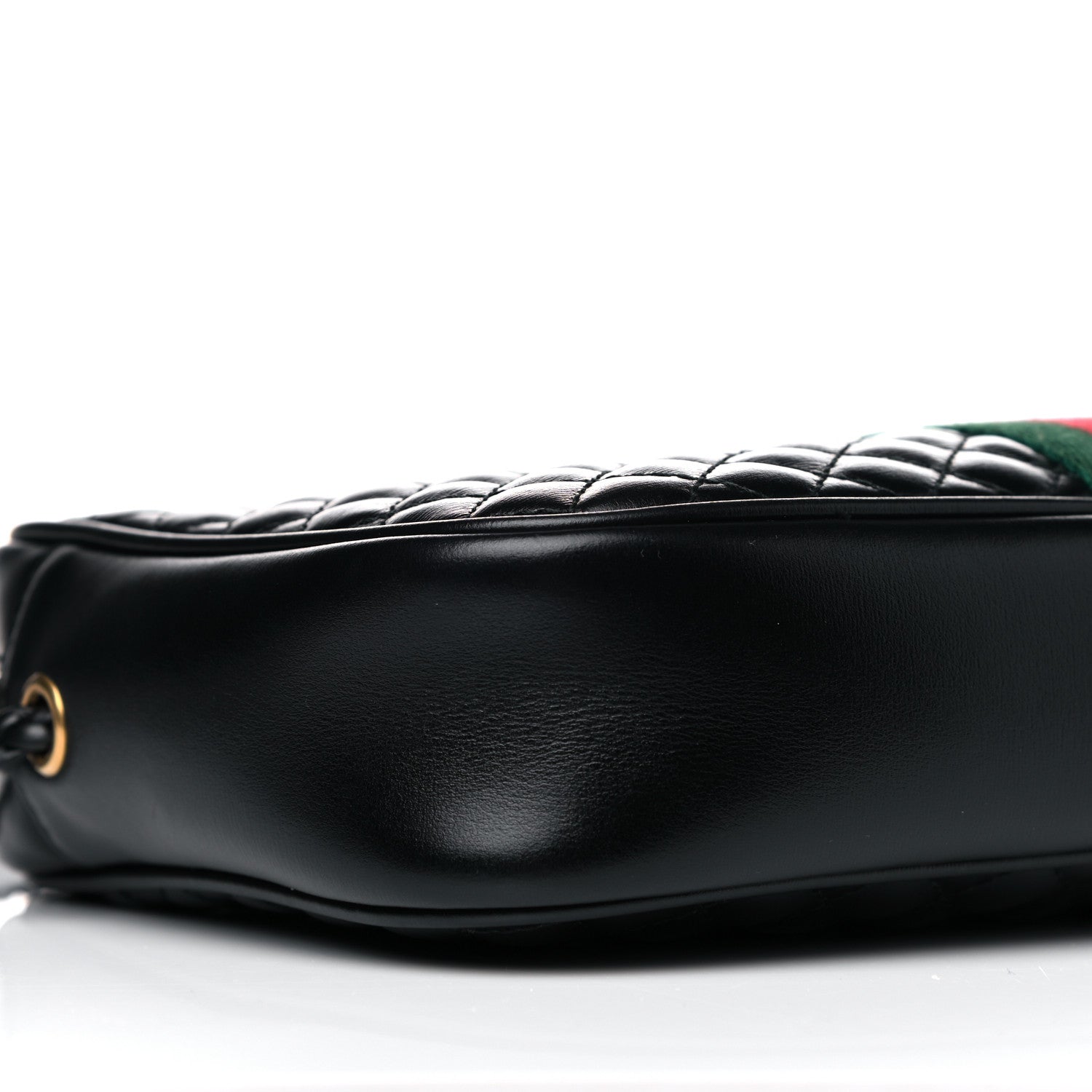 Gucci Calfskin Web Trapuntata Small GG Shoulder Bag Black 10 of 11