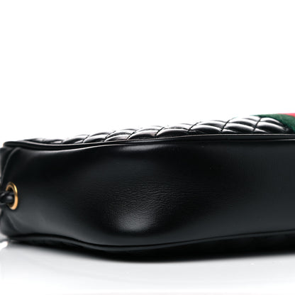 Gucci Calfskin Web Trapuntata Small GG Shoulder Bag Black 10 of 11