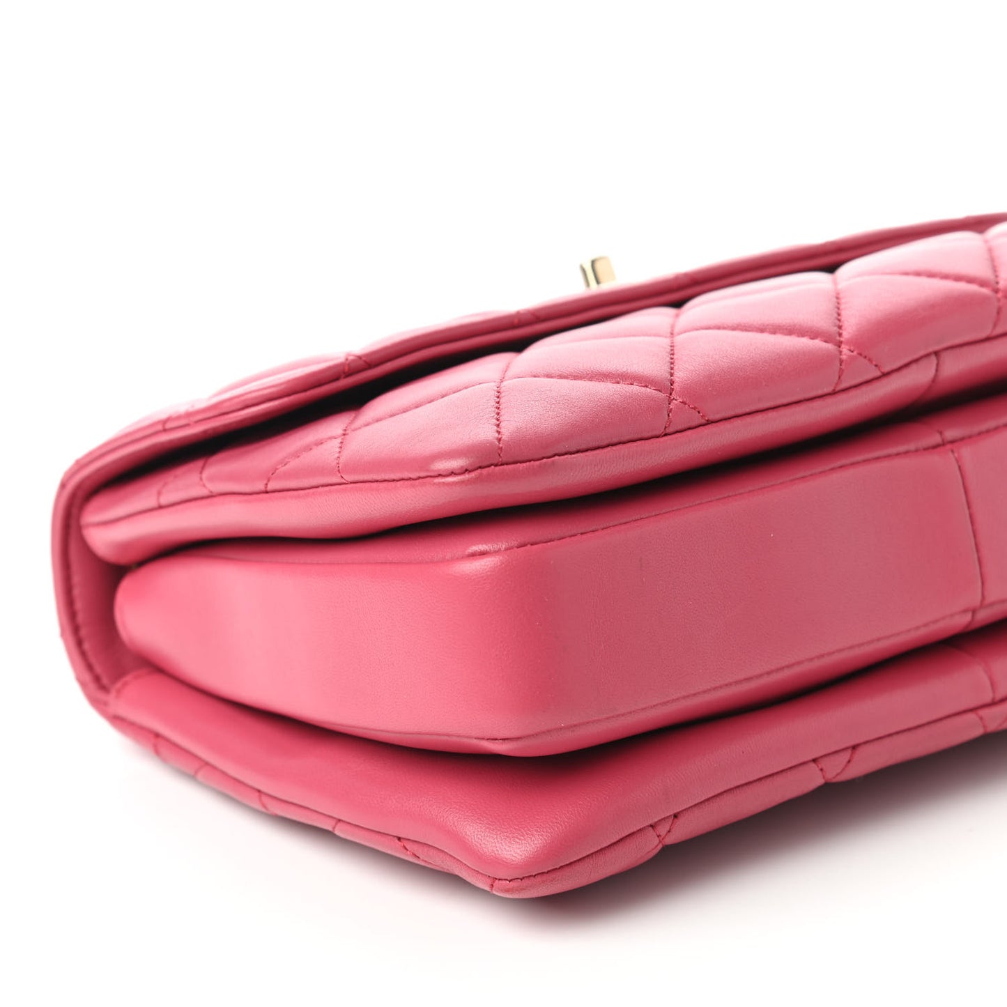 Lambskin Quilted Small Trendy CC Dual Handle Bag Dark Pink