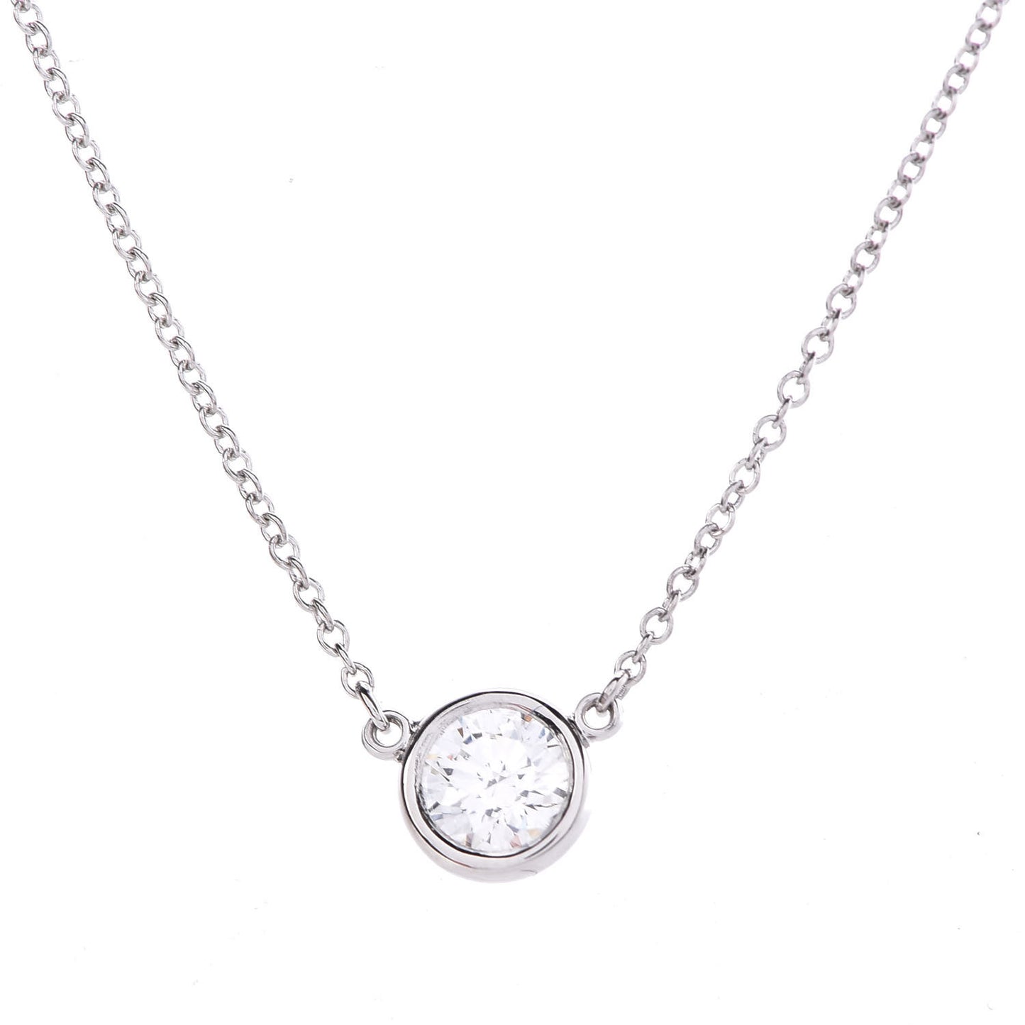 Platinum Diamond .43ct Elsa Peretti Diamonds by the Yard Pendant Necklace
