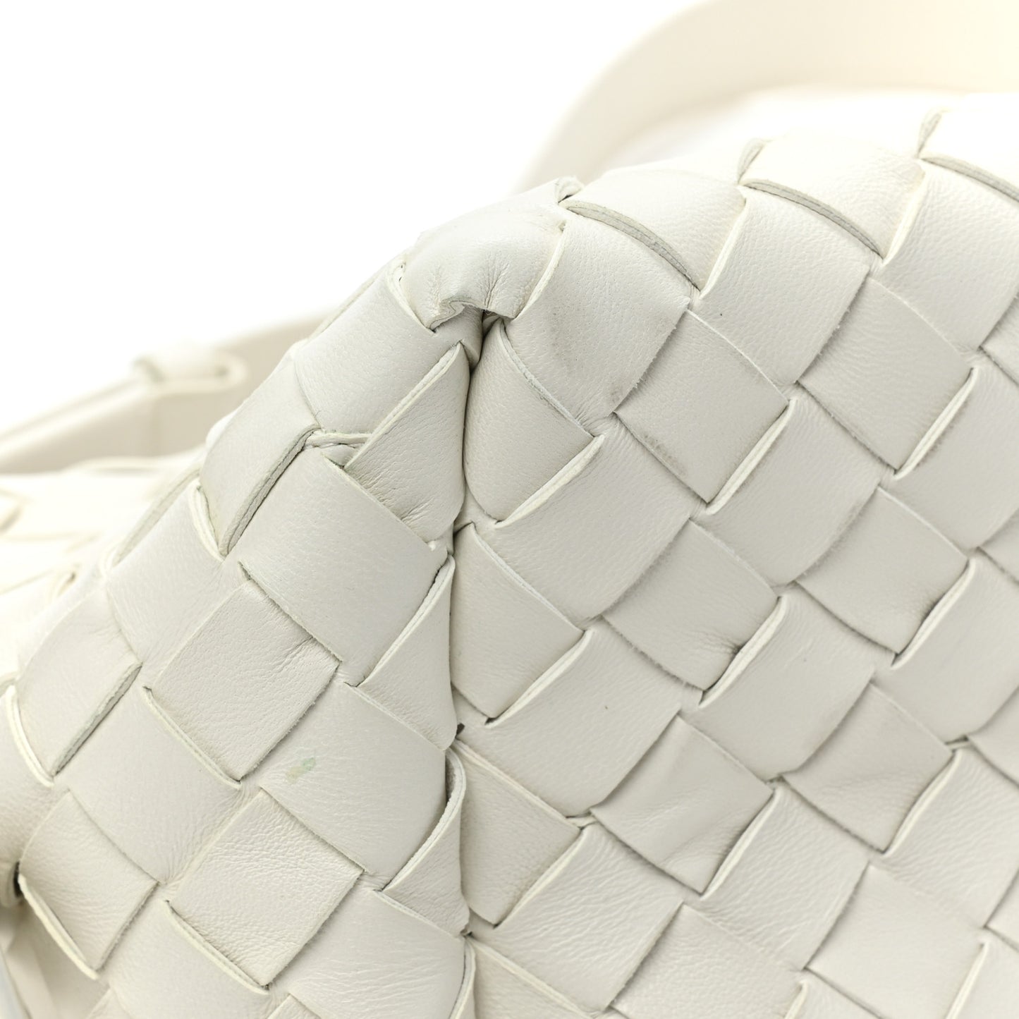 BOTTEGA VENETA Nappa Intrecciato Tie Shoulder Bag White