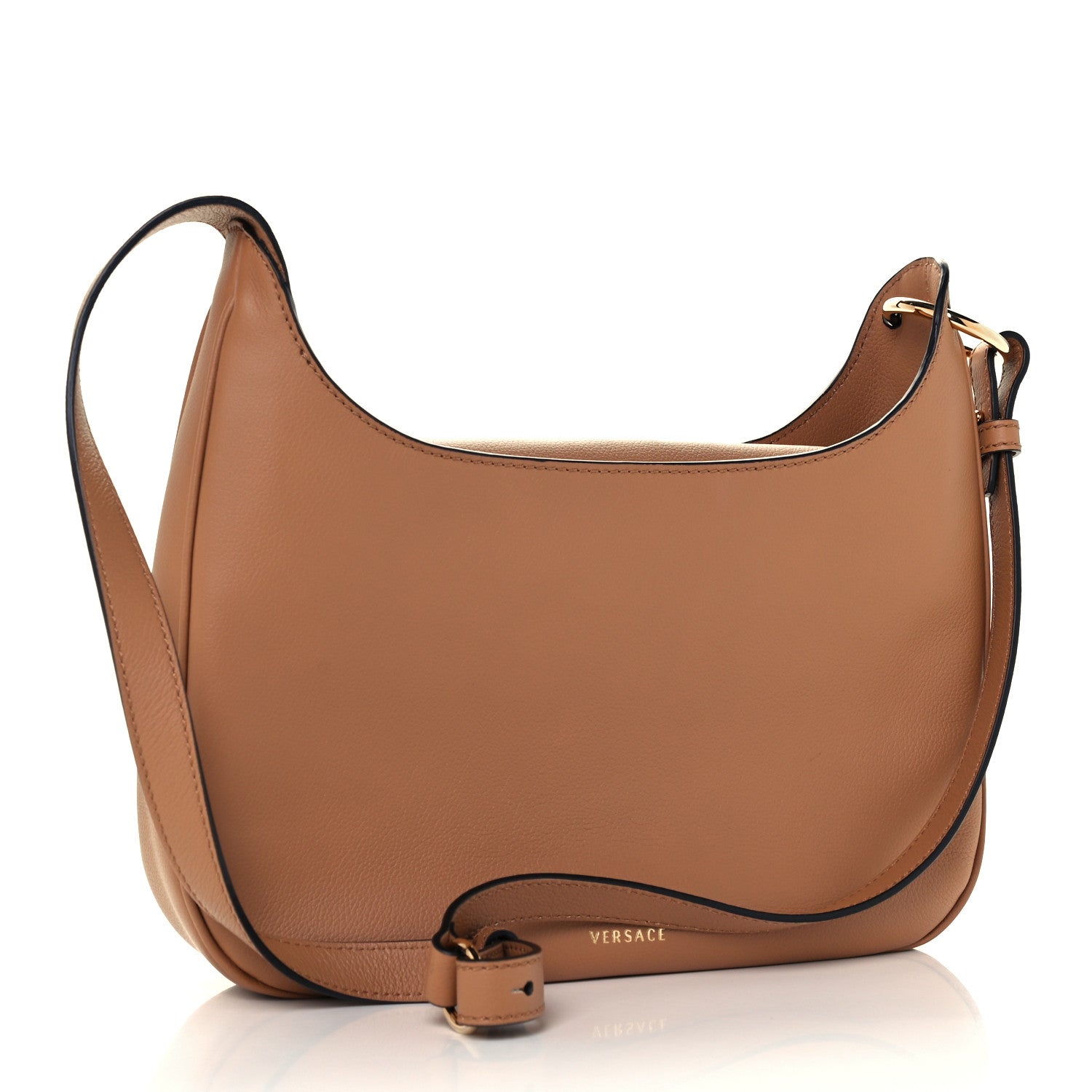 Versace Calfskin La Medusa Medium Hobo Crossbody Brown 2 of 13