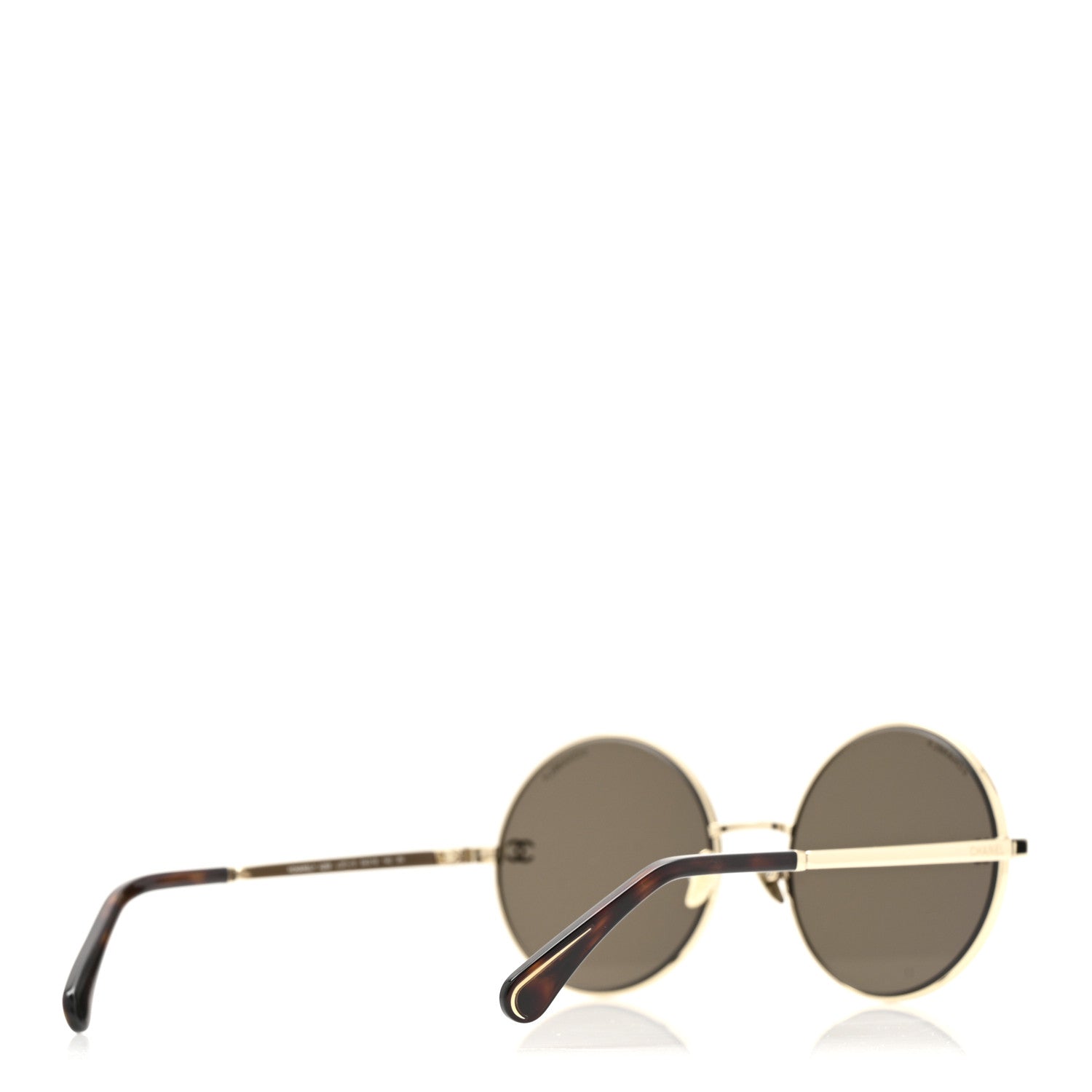 Chanel Metal Round Sunglasses 4268 Gold Tortoise 4 of 8