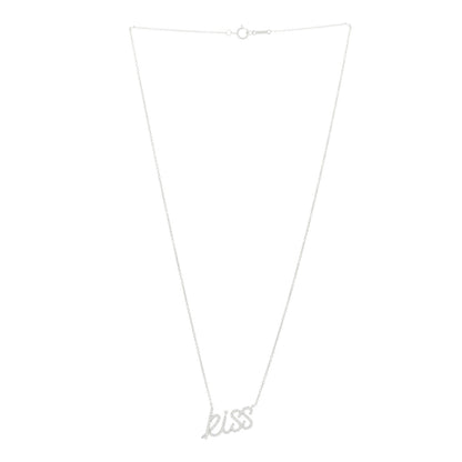 Tiffany 18K White Gold Diamond Small Paloma's Graffiti Kiss Pendant Necklace 3 of 5