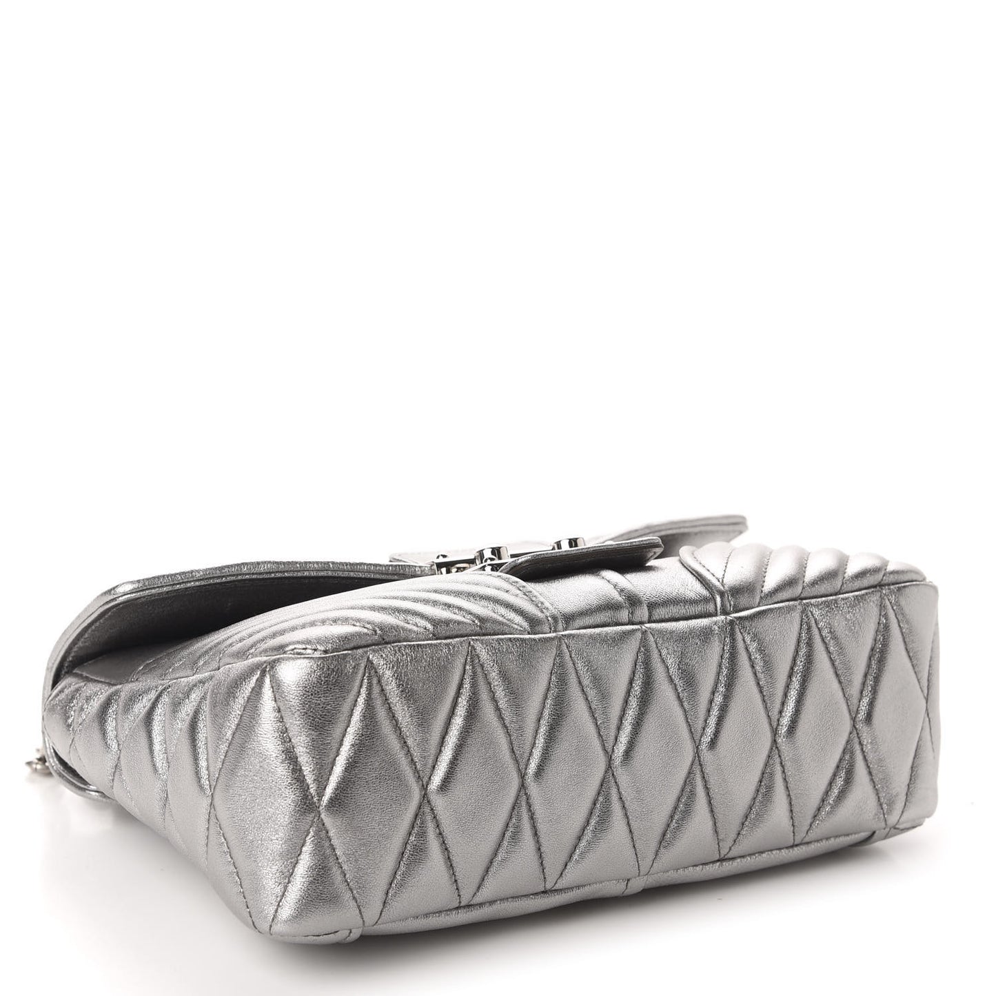 Nappa Matelasse Biker Shoulder Bag Cromo