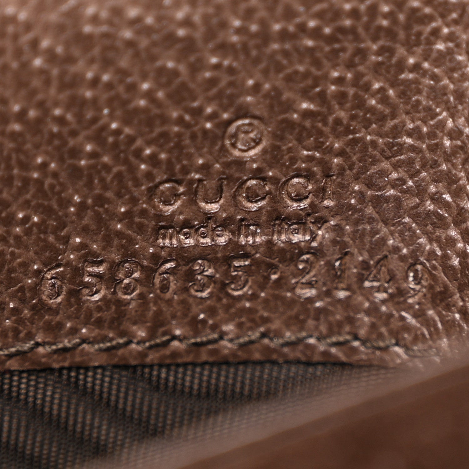 Gucci Monogram Jumbo GG Textured Dollar Calfskin Diana Compact Wallet Camel Ebony New Acero 6 of 11