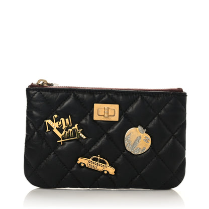 Chanel Aged Calfskin Quilted Small Lucky Charms Cosmetic Case Black 1 of 8