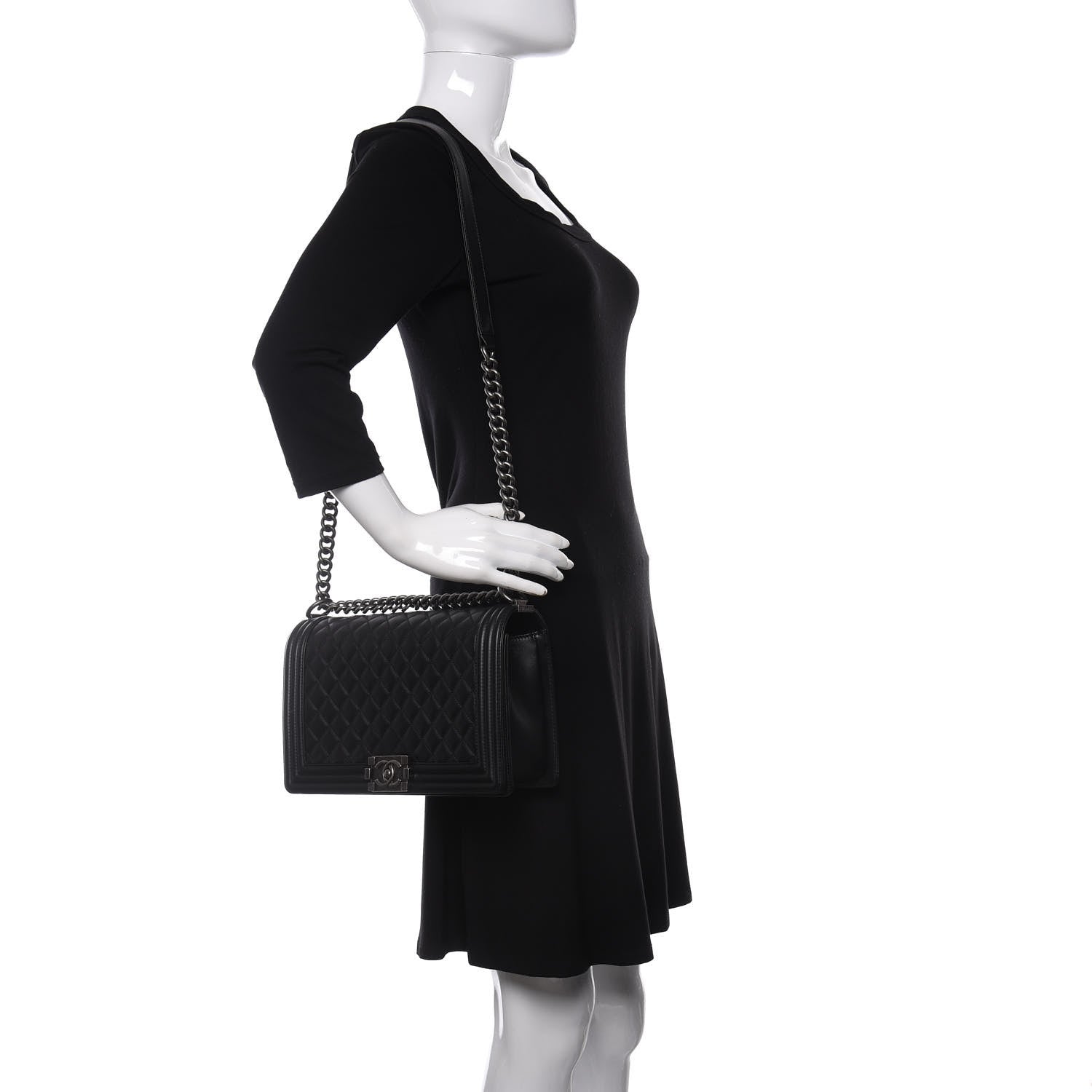 Chanel Calfskin Quilted New Medium Boy Flap Black 2 of 9