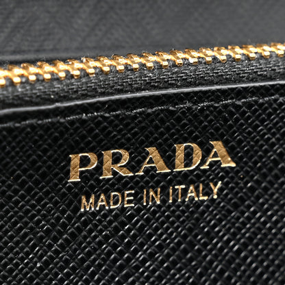 Prada Saffiano Metal Oro Chain Wallet Black 7 of 11