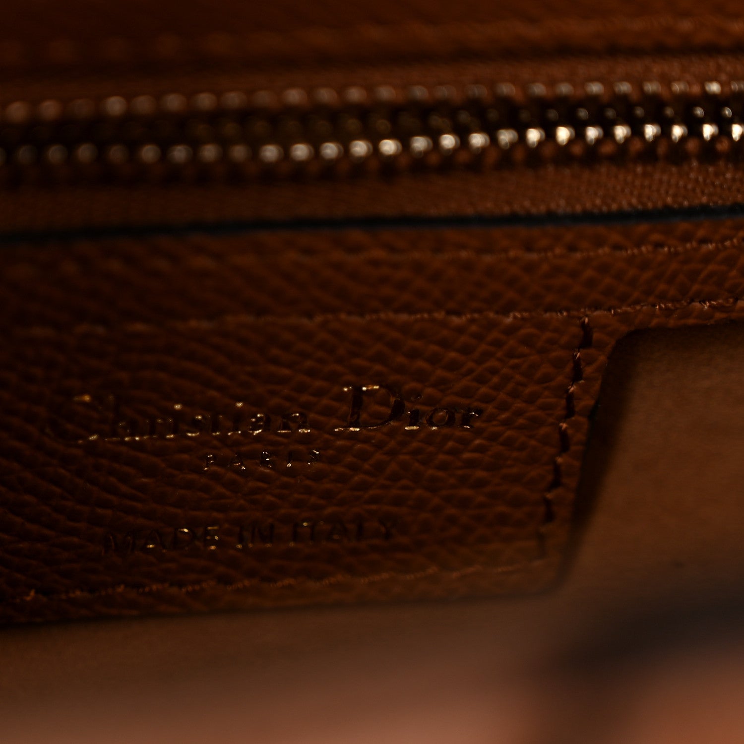 Christian Dior Grained Calfskin Saddle Bag With Strap Camello 6 of 13