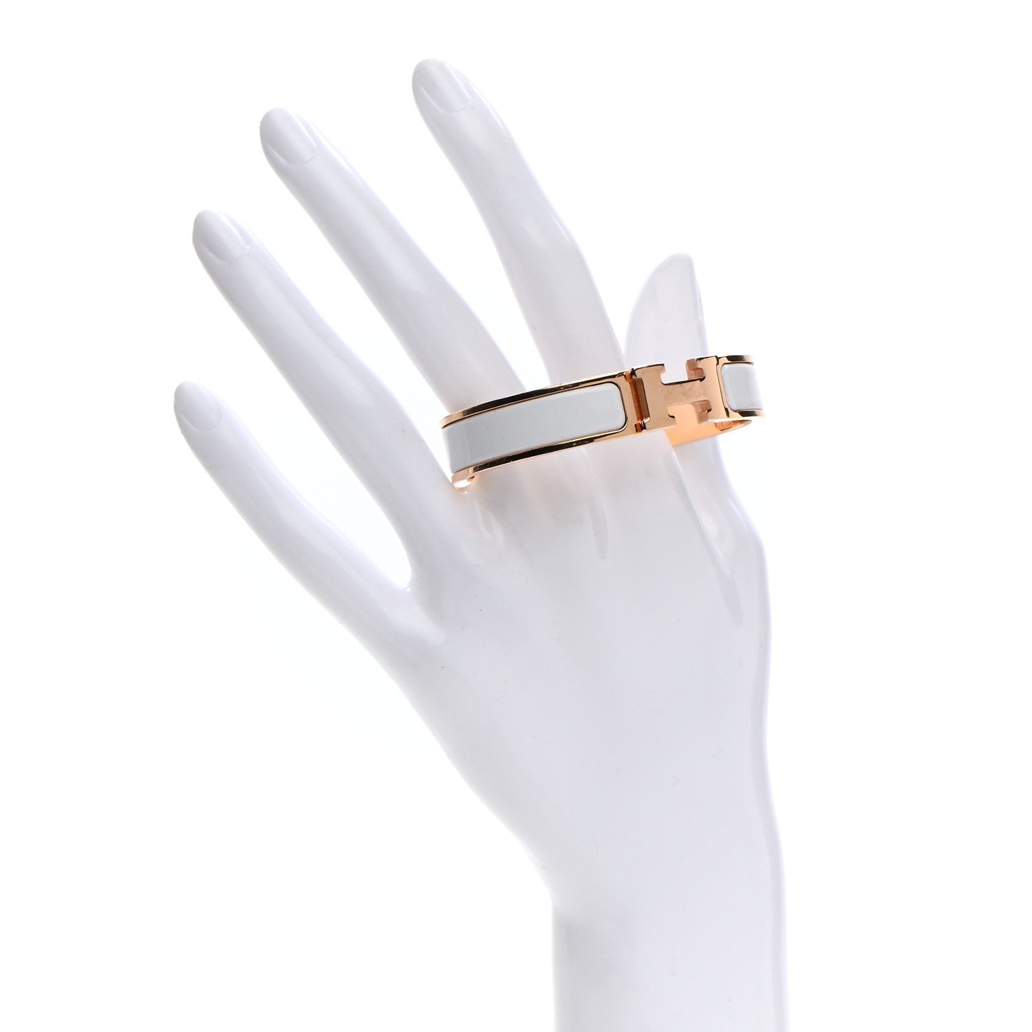 Hermes Enamel Narrow Clic Clac H Bracelet PM White 2 of 5