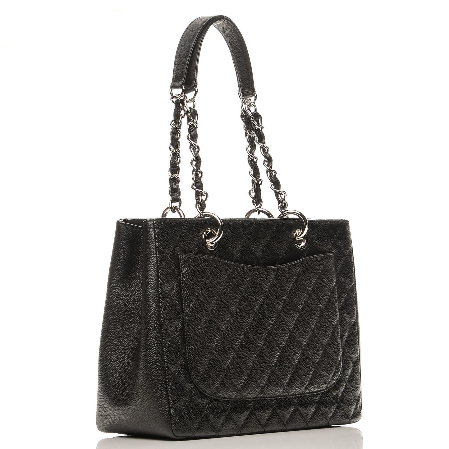 Caviar Quilted Grand Shopping Tote GST Black