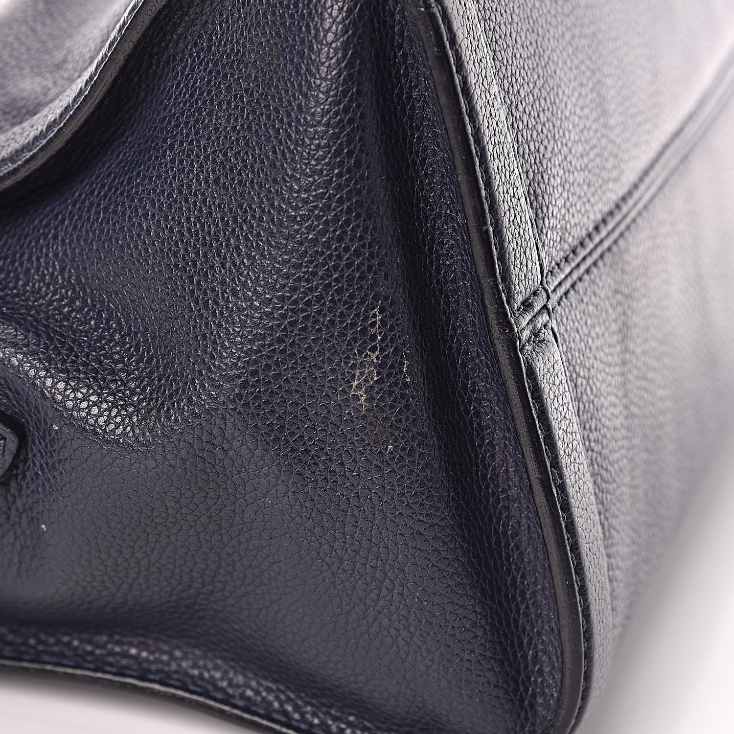 Alexander McQueen Pebbled Calfskin Small Skull Padlock Zip Around Tote Navy 13 of 16