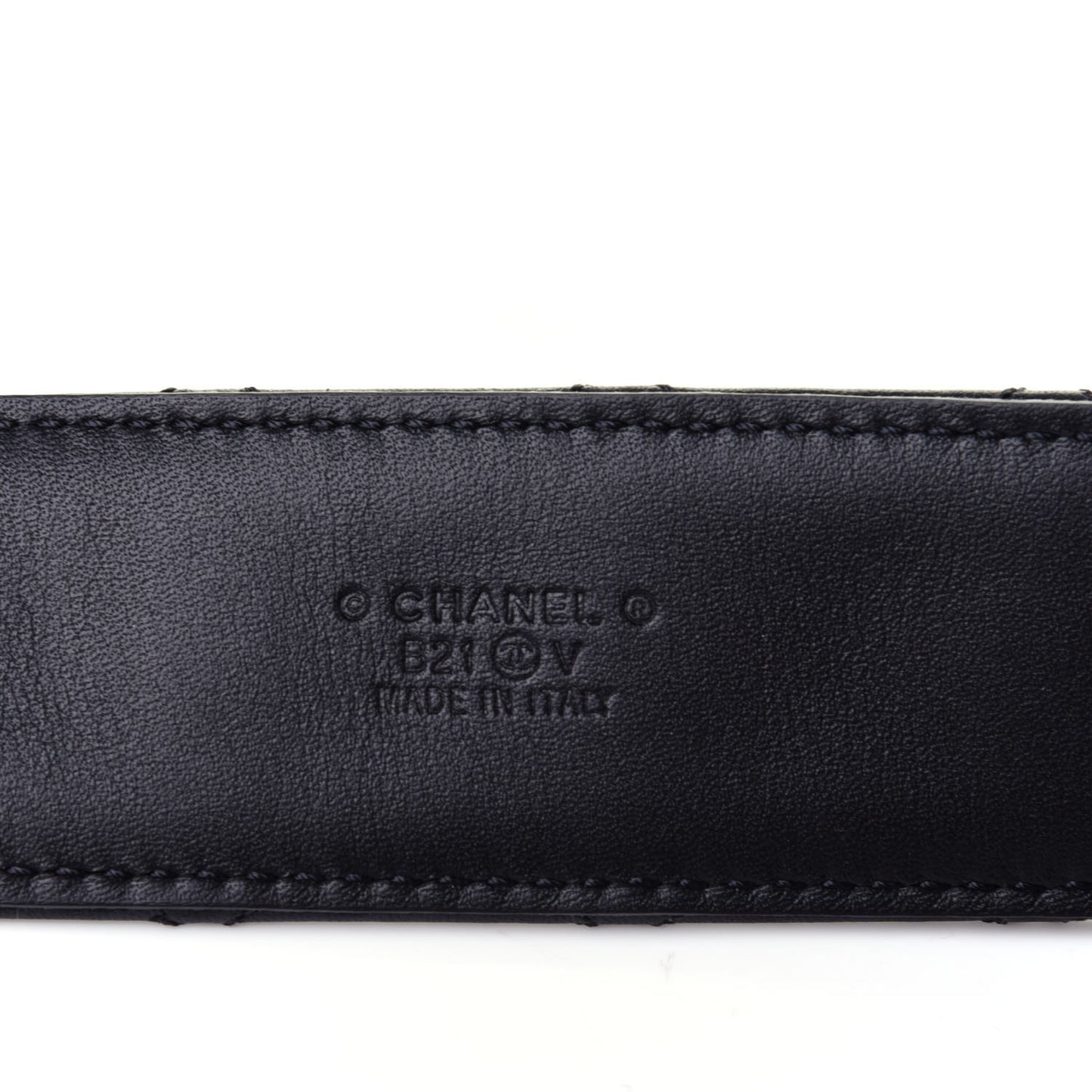Calfskin Quilted CC Chain Belt 75 Black