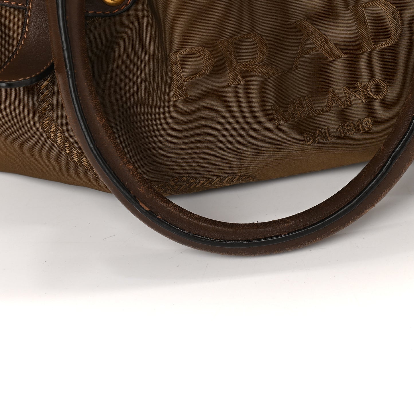 Tessuto Nylon Jacquard Logo Tote Brown