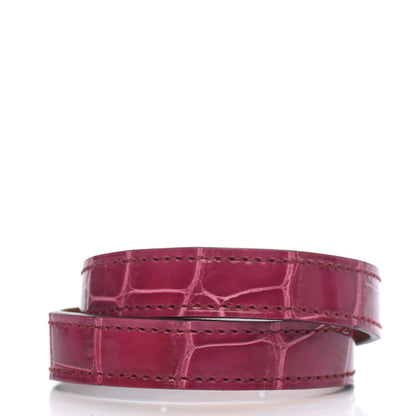 Hermes Shiny Alligator Kelly Double Tour Bracelet S Rose Scheherazade 2 of 4