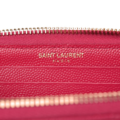 Saint Laurent Grain De Poudre Matelasse Chevron Monogram Phone Wallet Pink 6 of 8