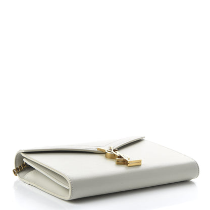 Saint Laurent Grain De Poudre Monogram Cassandra Chain Wallet Crema Soft Rouge Legion 4 of 9