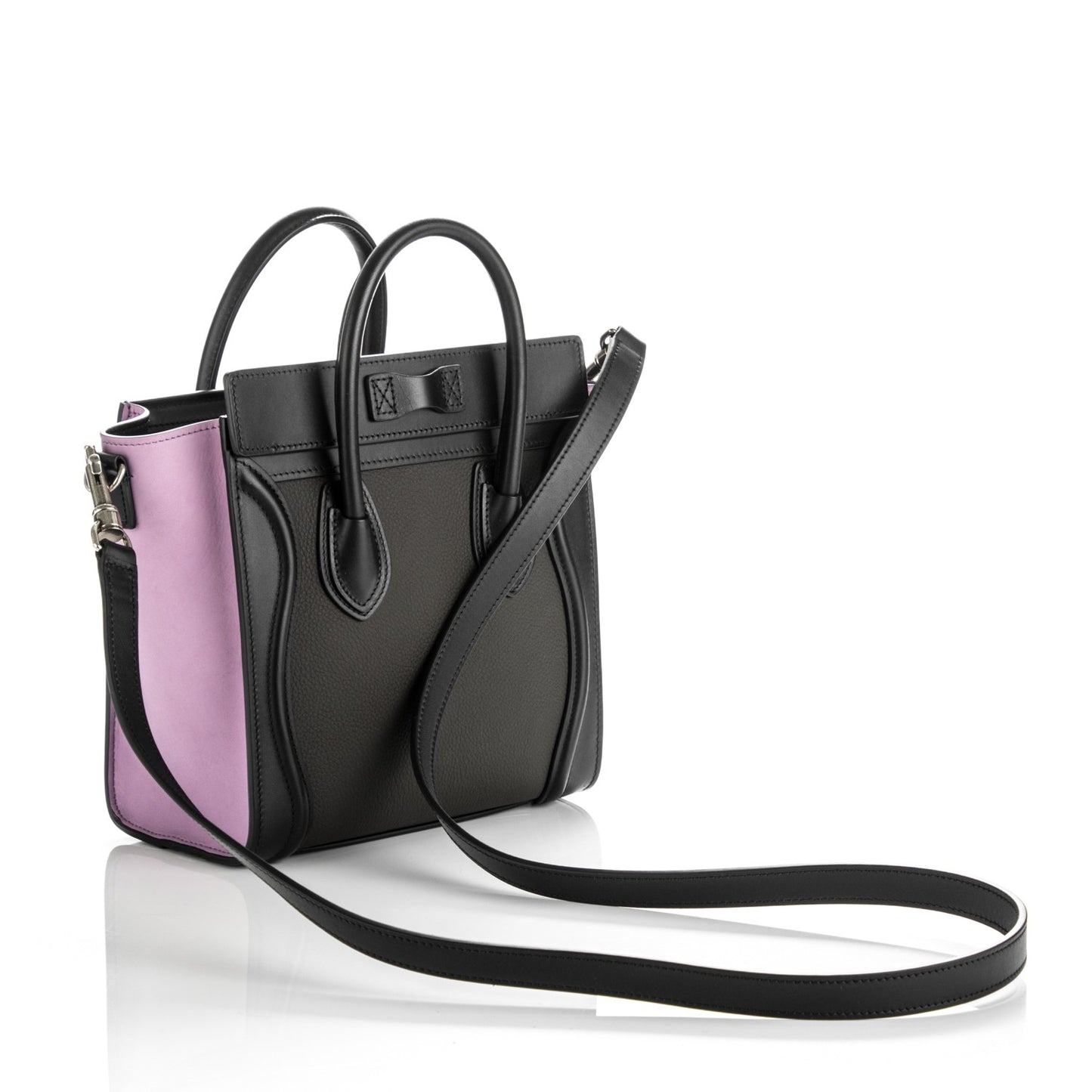 Smooth Drummed Calfskin Nano Tri-Color Luggage Anthracite