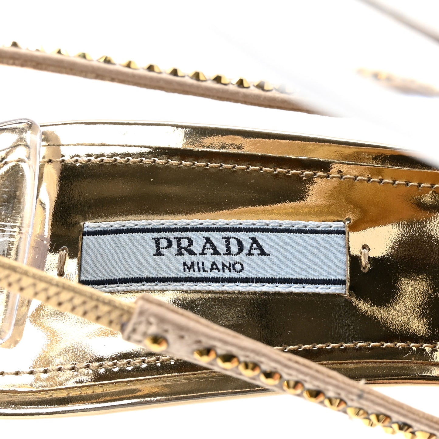 Satin Crystal Triangle Logo 85mm Slingback Pumps 38.5 Platino