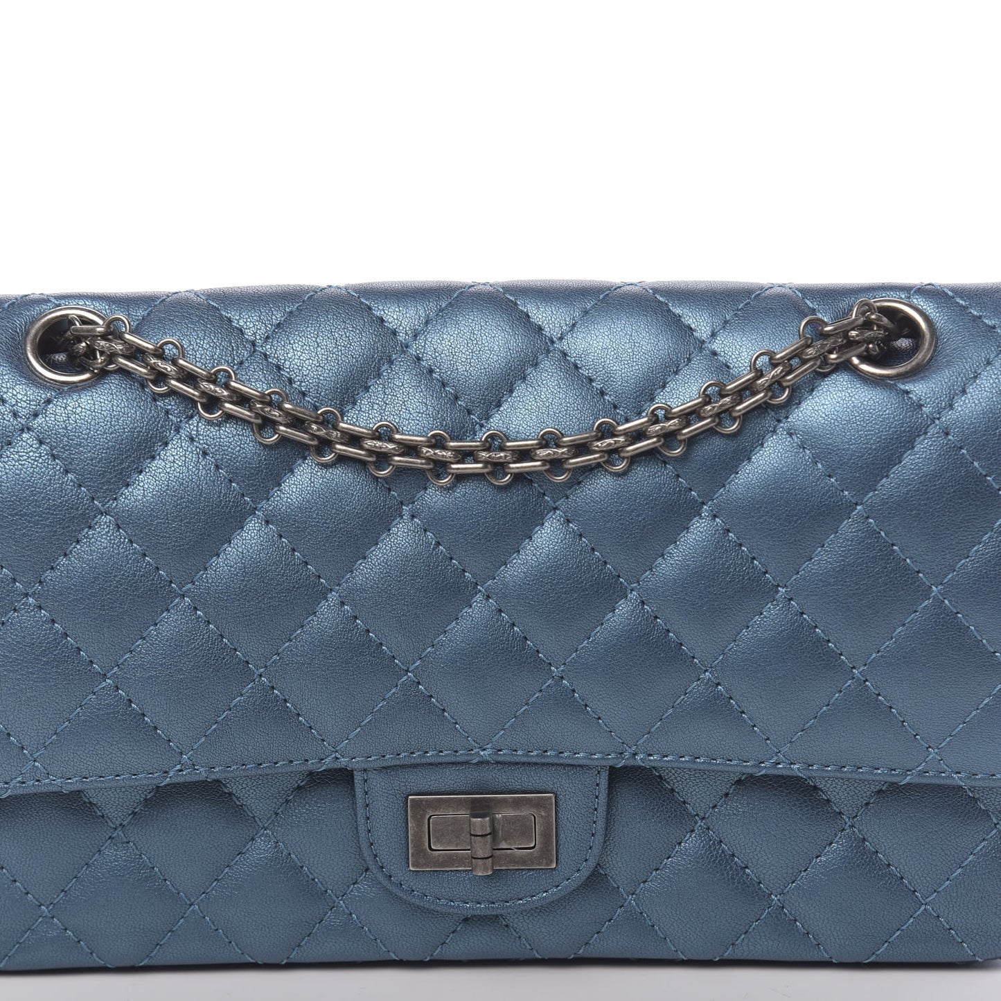 Metallic Sheepskin Quilted 2.55 Reissue 225 Flap Blue