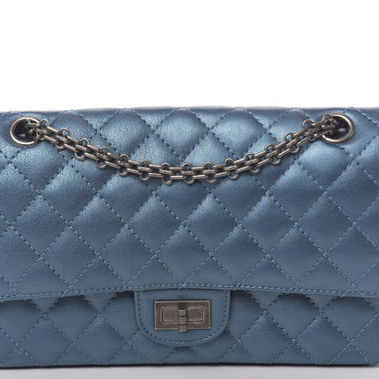 Chanel Metallic Sheepskin Quilted 2.55 Reissue 225 Flap Blue 10 of 10