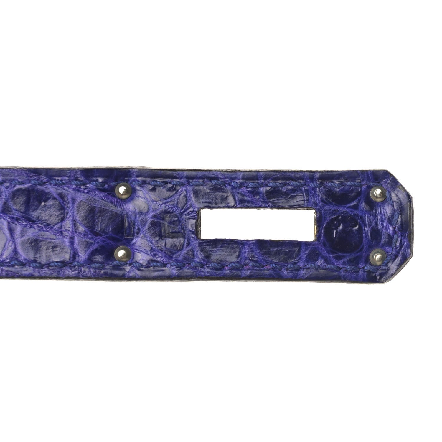 Hermes Shiny Porosus Crocodile Birkin 40 Bleu Electrique 8 of 9