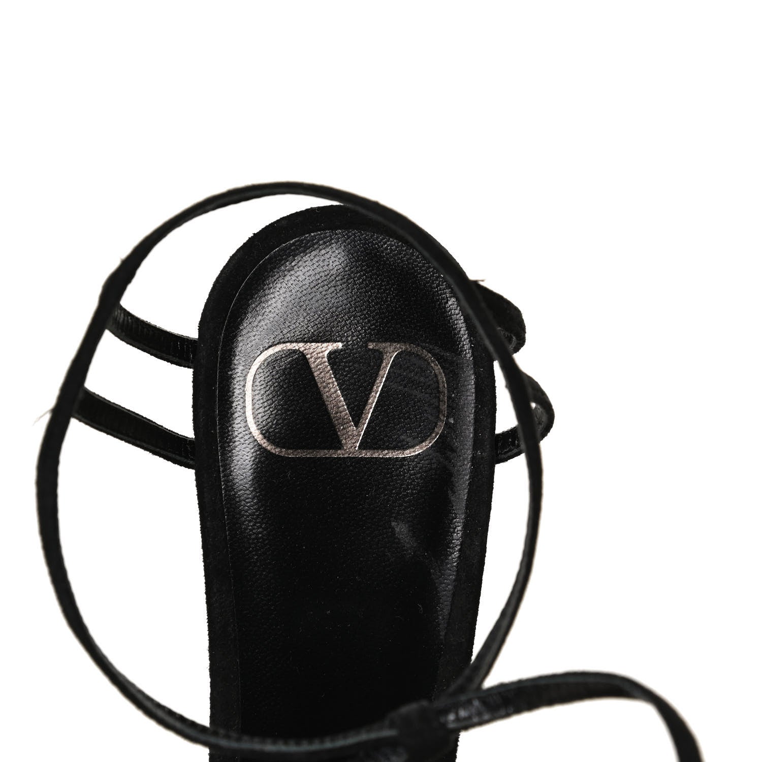 Valentino Garavani Suede Crystal Snake Embellished Ankle Strap Pumps 36.5 Black 10 of 11