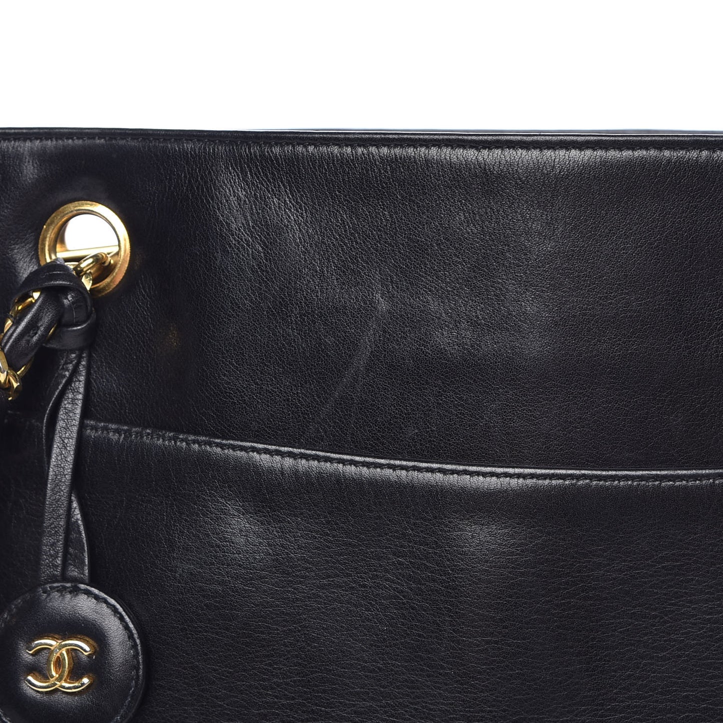 Lambskin Shopping Tote Black