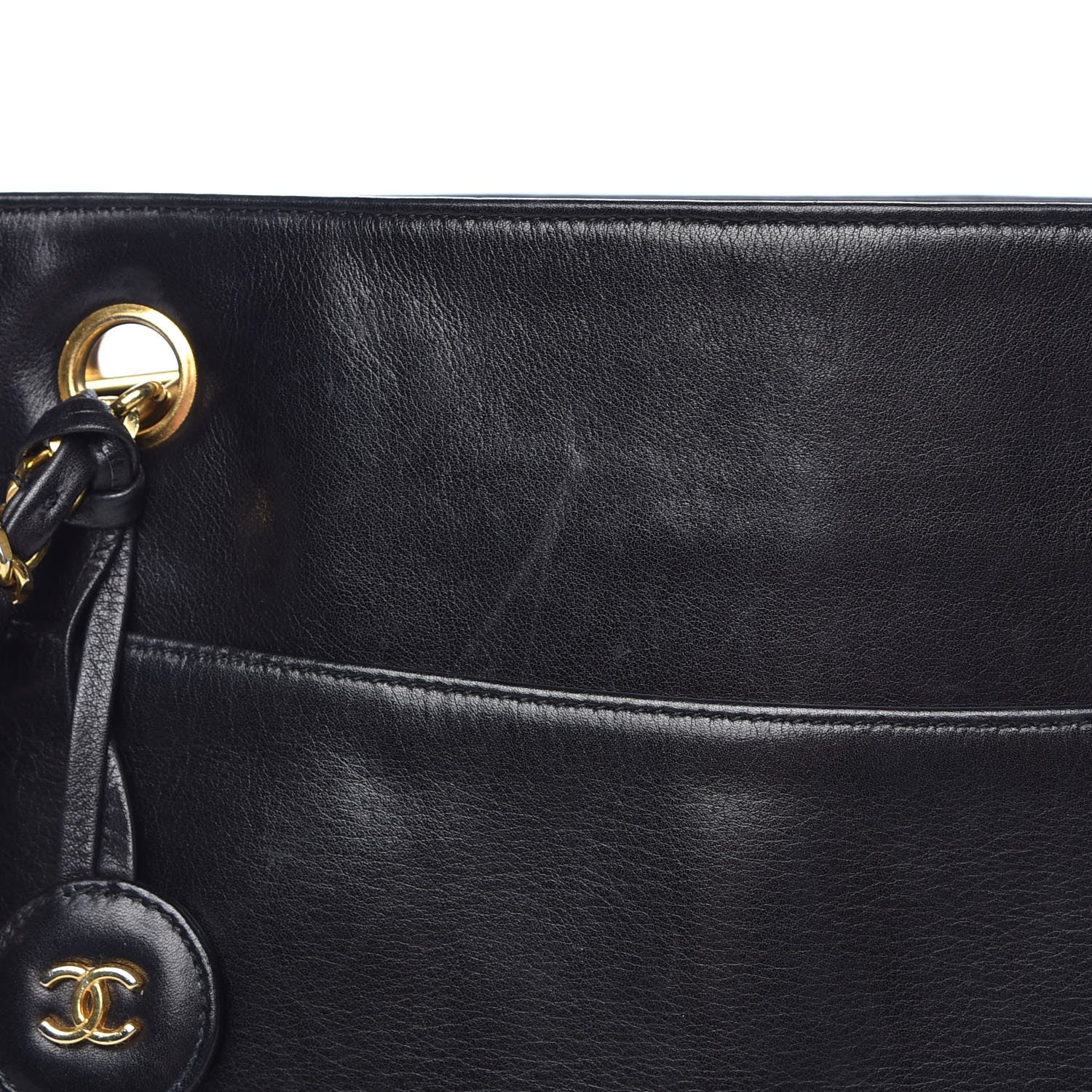Chanel Lambskin Shopping Tote Black 9 of 14
