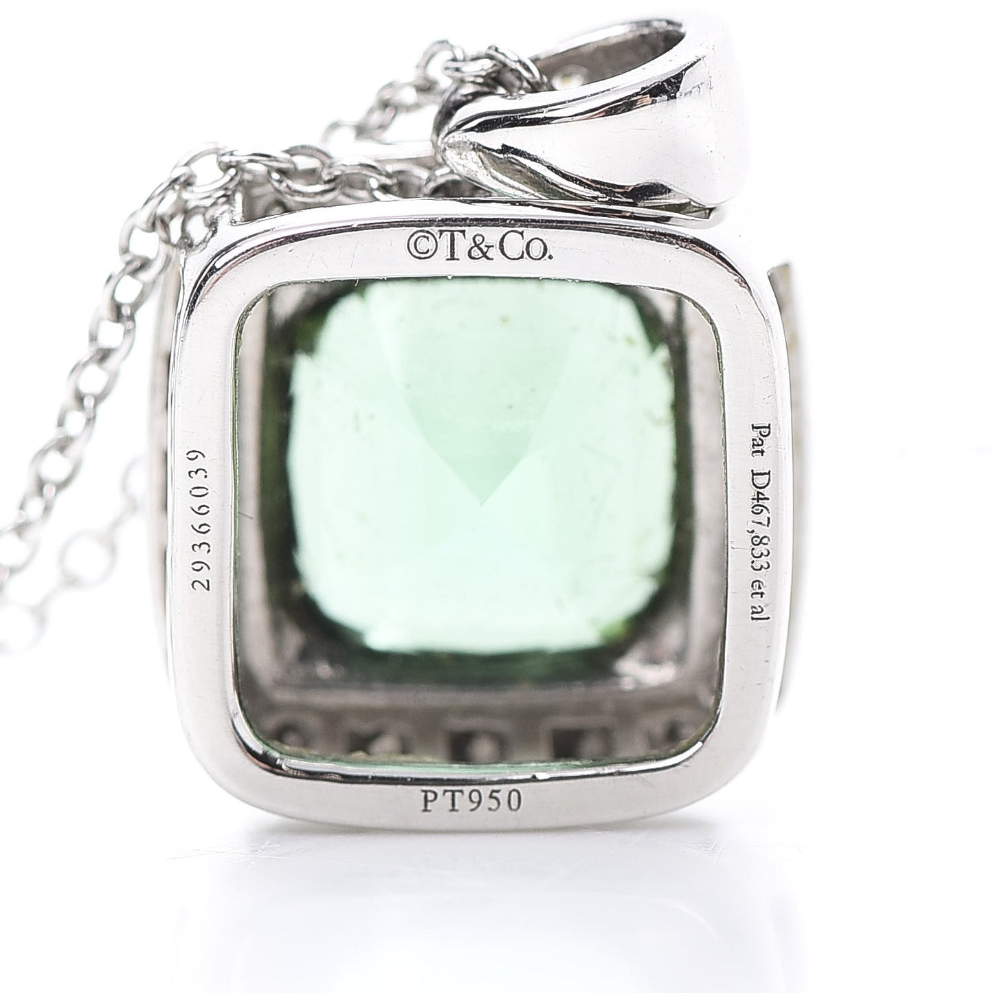 Platinum Diamond Green Tourmaline Legacy Pendant Necklace