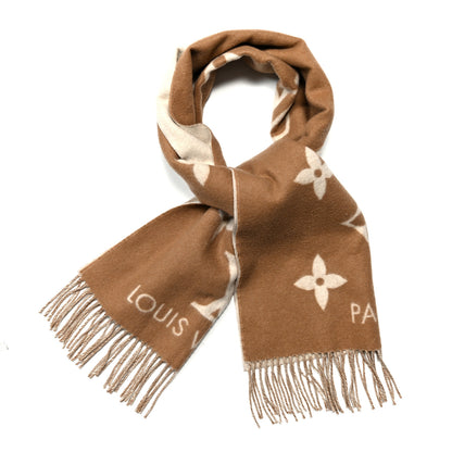 Louis Vuitton Cashmere Monogram Reykjavik Scarf Sable 1 of 3
