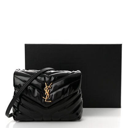 Saint Laurent Patent Y Quilted Monogram Toy Loulou Crossbody Bag Black 18 of 18