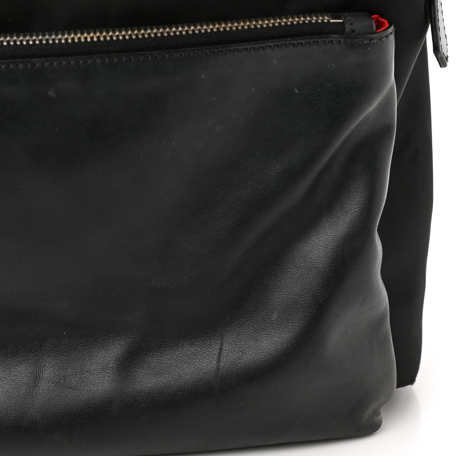 Fendi Nylon Vitello Liberty Vitello Dolce Monster Eyes Rounded Backpack Black Sunflower 13 of 15