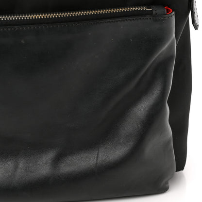 Fendi Nylon Vitello Liberty Vitello Dolce Monster Eyes Rounded Backpack Black Sunflower 13 of 15
