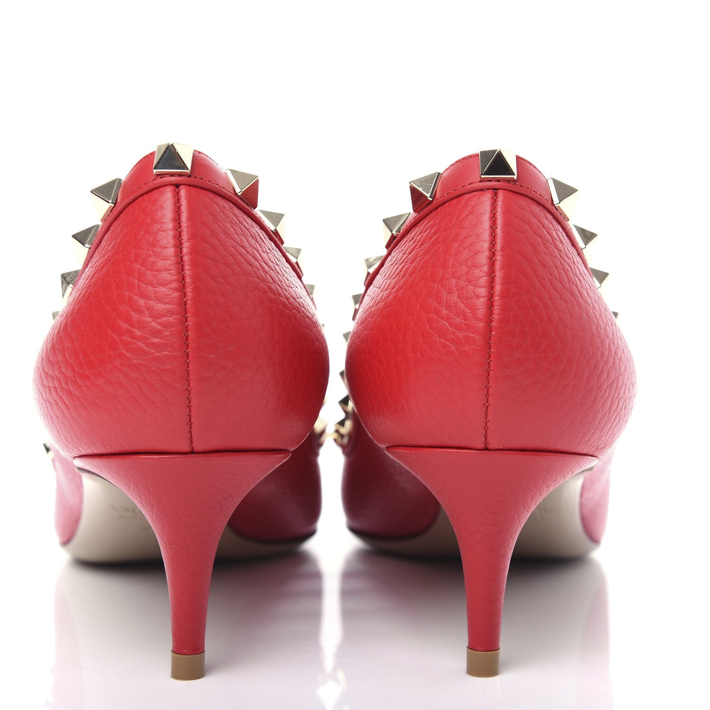 Pebbled Calfskin Rockstud 50mm Pumps 39 Rouge Pur