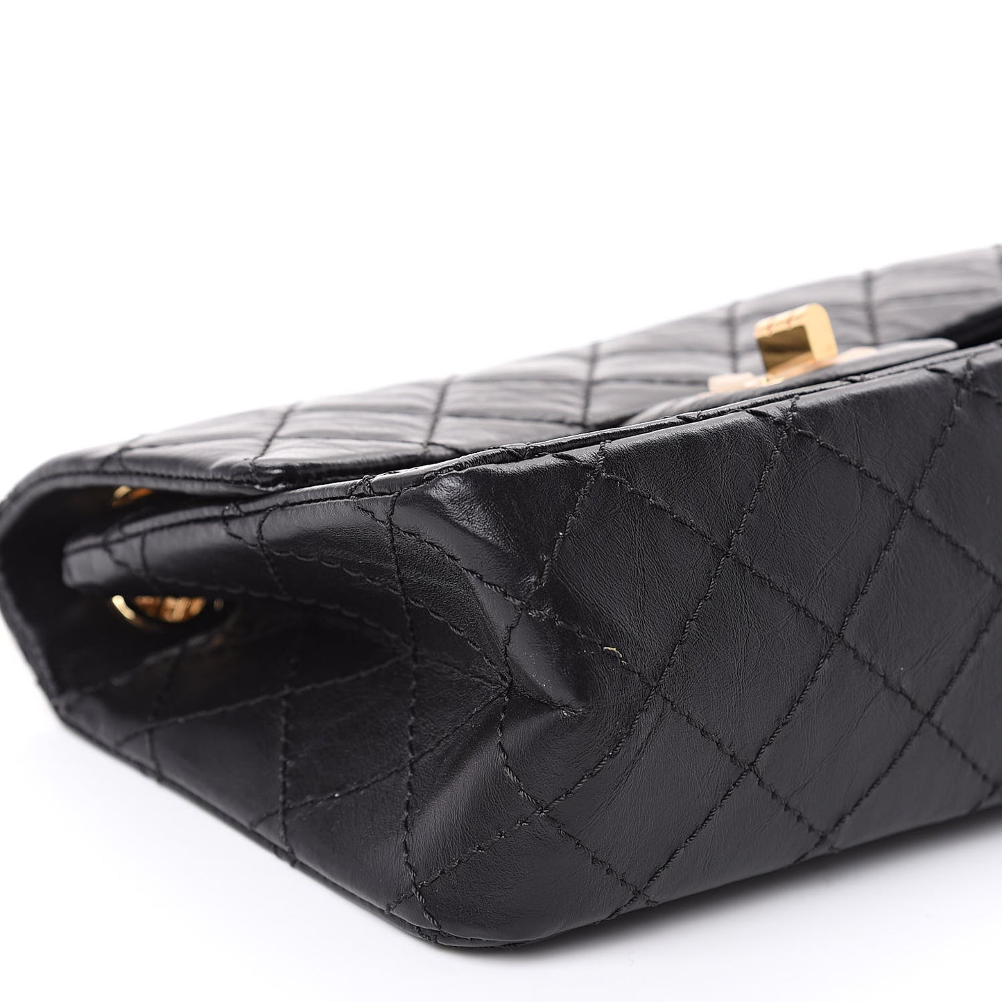 Aged Calfskin Quilted 2.55 Reissue Mini Flap Black