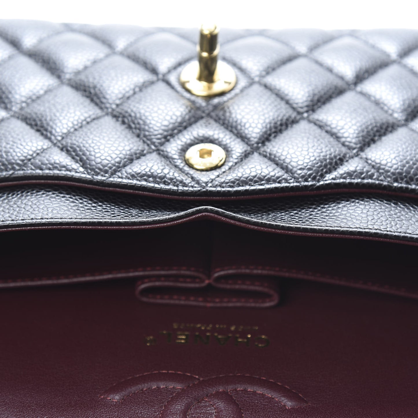 Caviar Quilted Small Double Flap Black