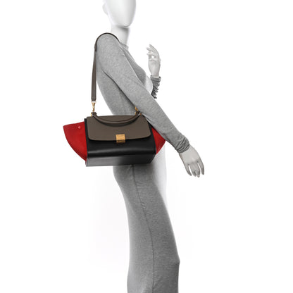 Celine Bullhide Calfskin Small Tri-Color Trapeze Taupe 2 of 13