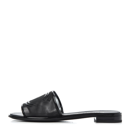 Chanel Mesh Patent Calfskin CC Mules 39 Black 1 of 8