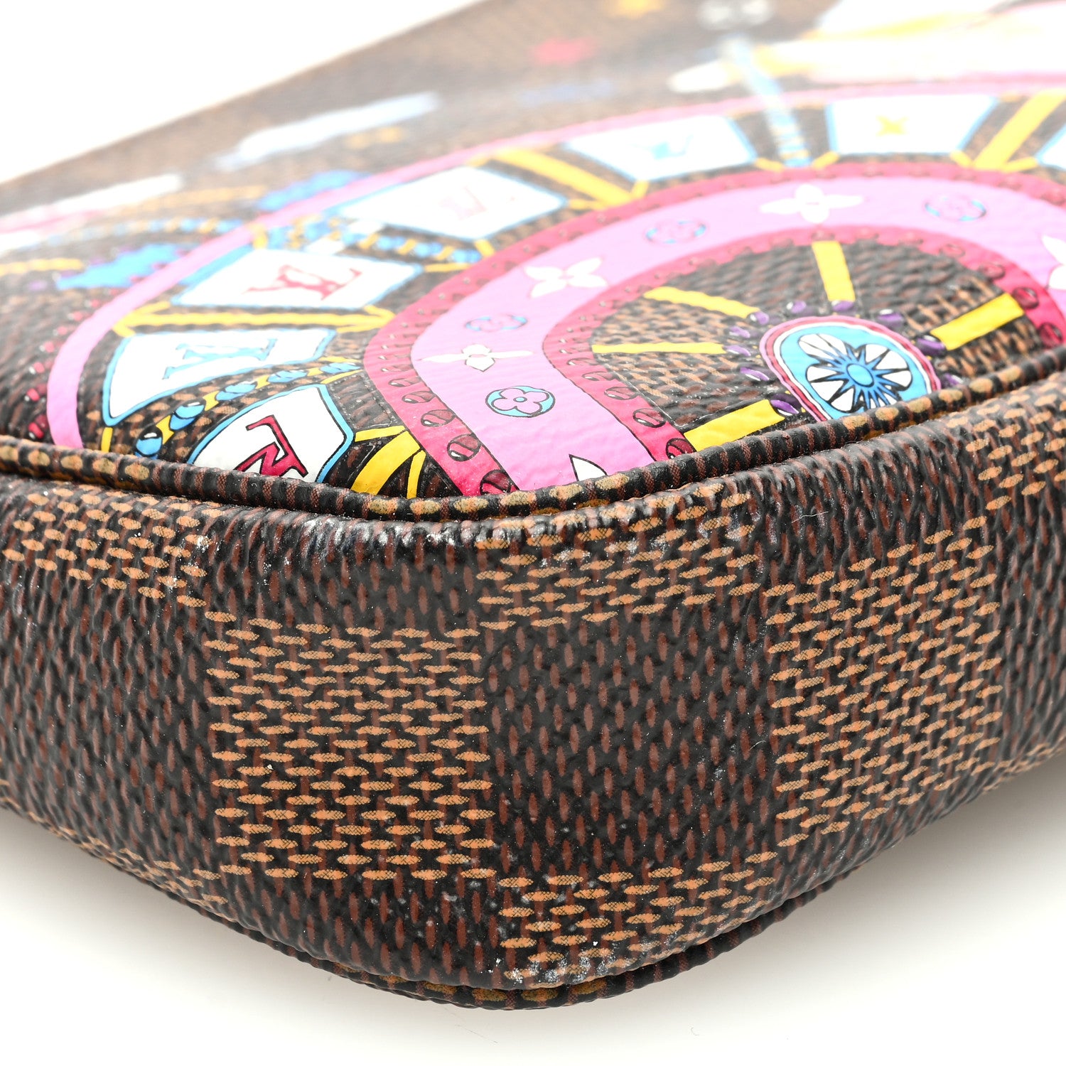 Louis Vuitton Damier Ebene 2020 Christmas Animation Big Wheel Mini Pochette Accessories Rose Ballerine 8 of 10